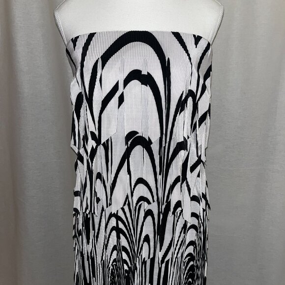 NWT - Samuel Dong Women's Black/White Strapless Stretch Dress -  Size XS - Picture 2 of 6